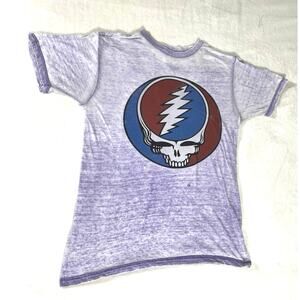 Grateful Dead Steal Your Face Purple Burnout Tee Small